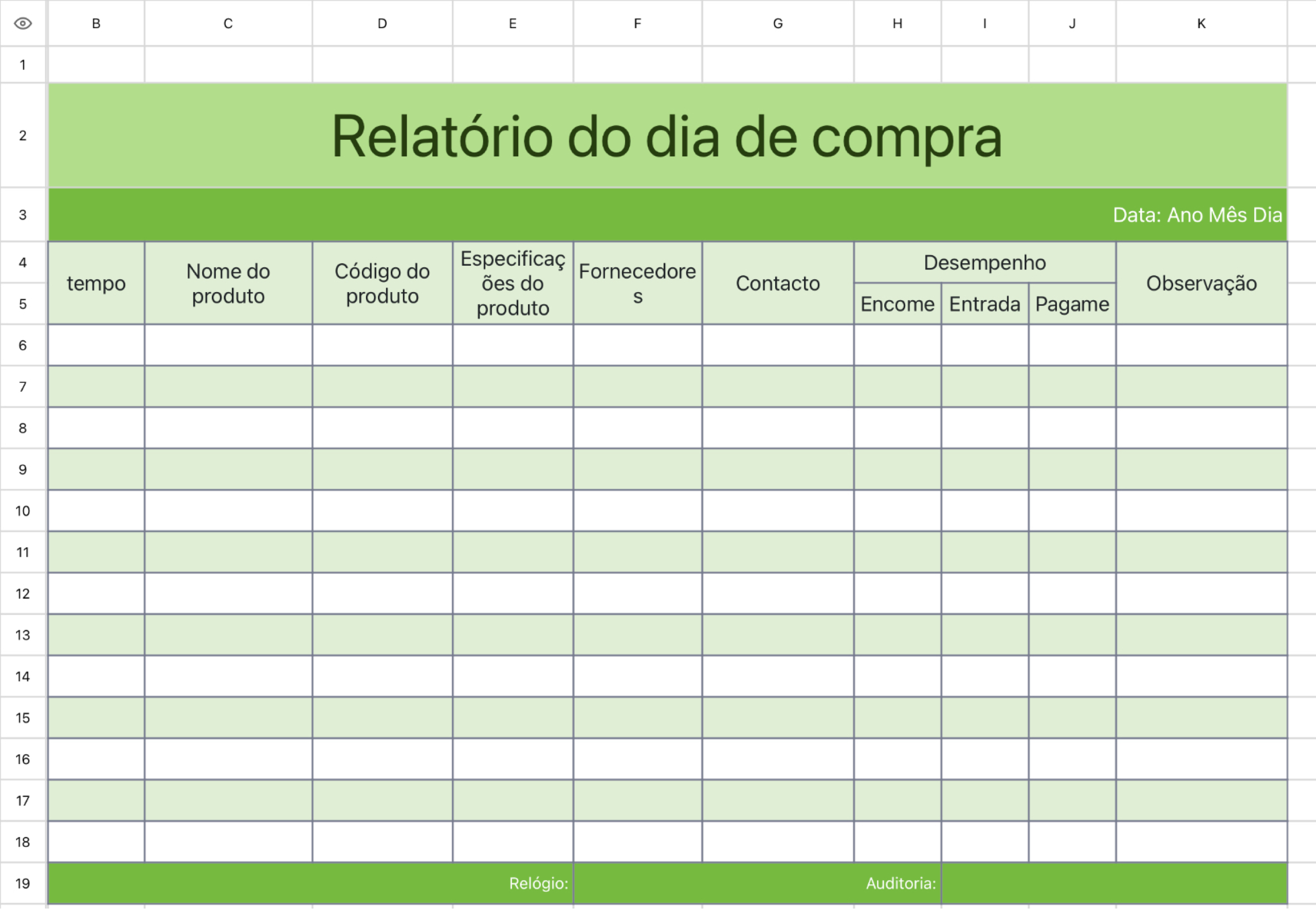 Relatório do dia da aquisição 1